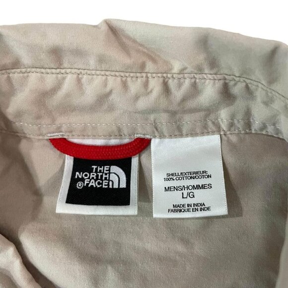 The North Face Safari Shirt Men’s Size Large Khaki Cotton Long Sleeve Hiking Out - Picture 2 of 5